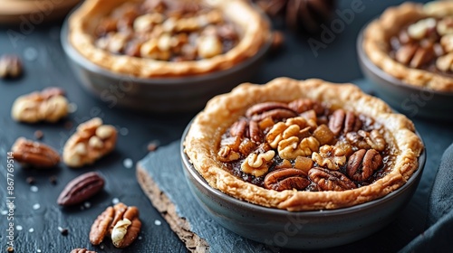 Pecan and Walnut Pie in a Bowl