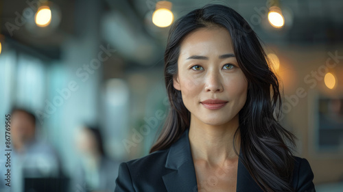 Confident businesswoman in an office setting