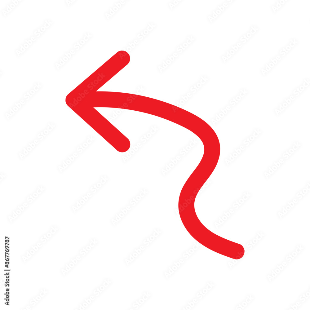 Red Hand drawn arrow icon. Arrow sketch graphic design for education and business use. Red Hand drawn arrow icon. Arrow sketch graphic design for education and business use.