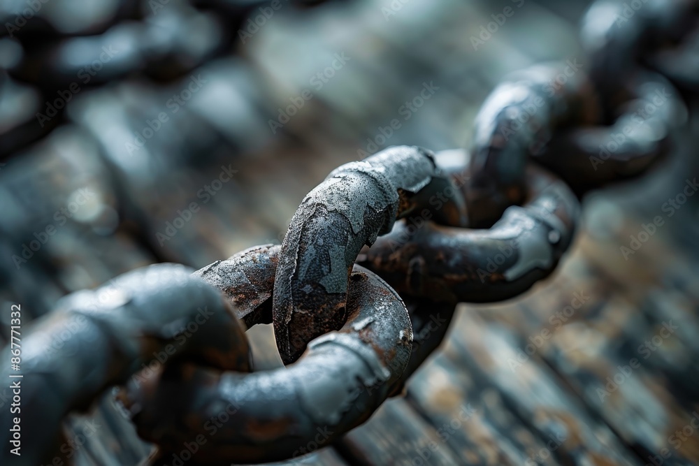 Close-Up of Rusted Chain