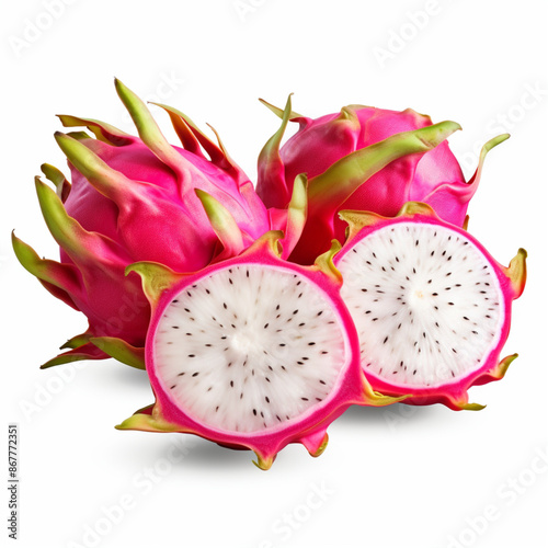 Dragon Fruit, Pitaya Fruit, Pitahaya Fruit, Cactus Fruits, Tropical Fruits, Fresh Dragon Fruits, Red Color Dragon, Nutritious Fruits Dragon, Colorful Fruits, Generative AI