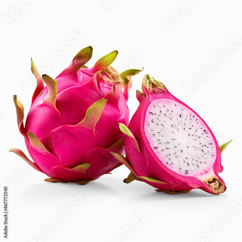 Dragon Fruit, Pitaya Fruit, Pitahaya Fruit, Cactus Fruits, Tropical Fruits, Fresh Dragon Fruits, Red Color Dragon, Nutritious Fruits Dragon, Colorful Fruits, Generative AI