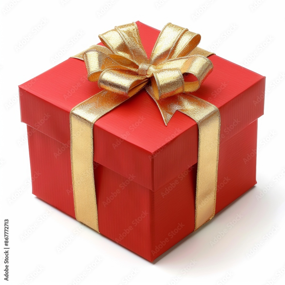 Fototapeta premium Gift box isolated on background. Surprise for birthday, present for new year, gift anniversary and valentine's day. a Christmas gift box