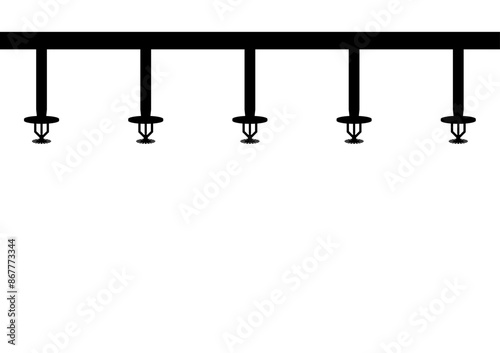 Fire Sprinkler. Automatic Fire Extinguishing System. Vector Illustration. 