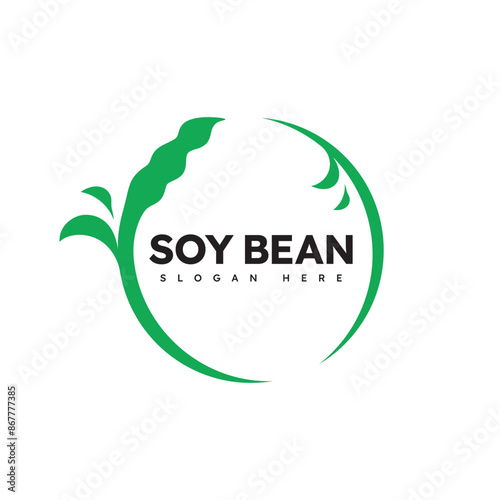 Soy bean logo healthy food vector design