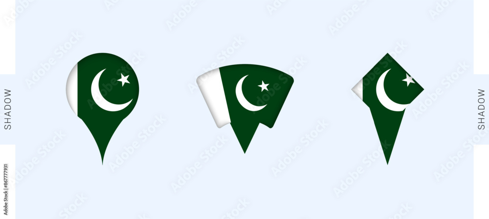 Pakistan Map Markers Set. Perfect for projects related to Pakistan, travel, geography, and international representation. Pakistan Map Markers Set. Perfect for projects related to Pakistan, travel, geography, and international representation.
