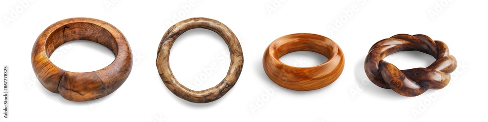 Organic Wood Bracelets | Transparent Background Organic Wood Bracelets | Transparent Background