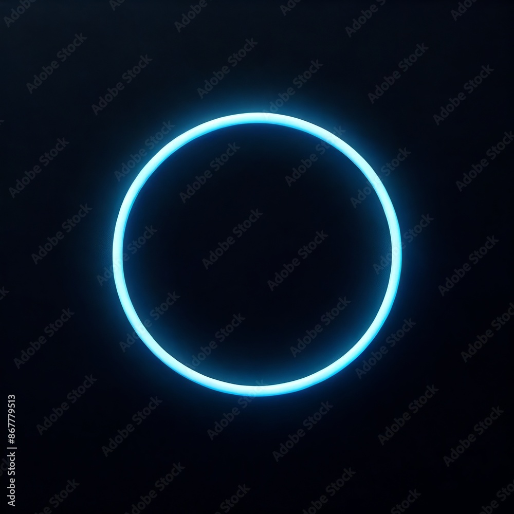 Neon circle on black background. Neon glowing ring Neon circle on black background. Neon glowing ring