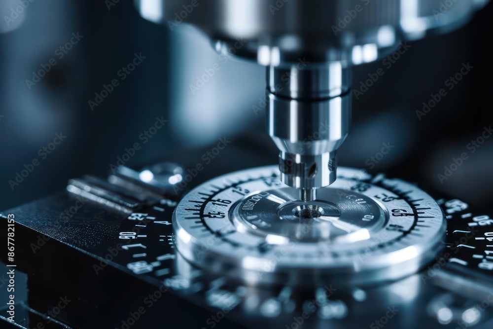 Embrace precision with cybernetic metrology equipment, measuring with micrometers, calipers, and gauges with copy space to showcase accuracy