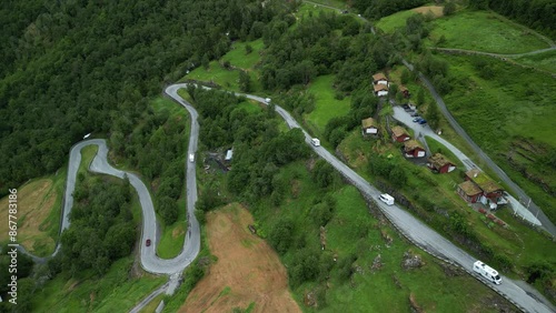Mountain road in Geiranger, Norway