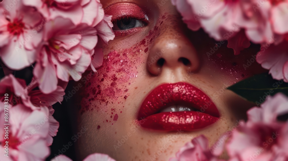 Explore the realm of Makeup artistry in a digital landscape, enhancing your natural beauty with ample copy space
