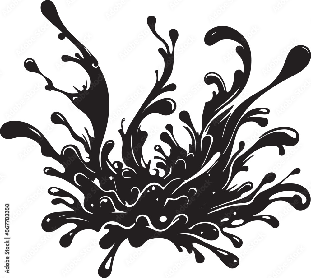 plash water silhouettes vector illustration on white background plash water silhouettes vector illustration on white background