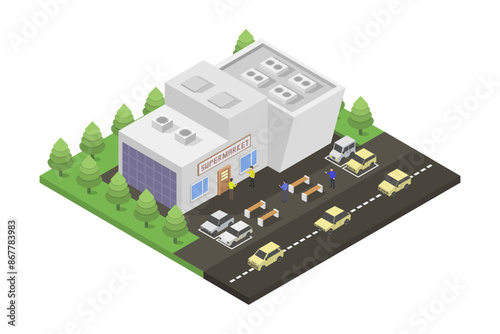 Isometric supermarket