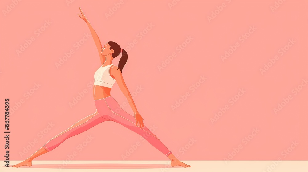 Woman Practicing Yoga in a Pink Studio Woman Practicing Yoga in a Pink Studio