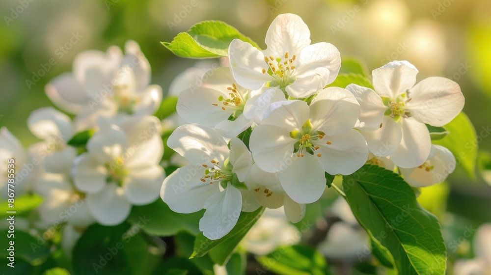 Fototapeta premium Apple Blossoms in Sunlight