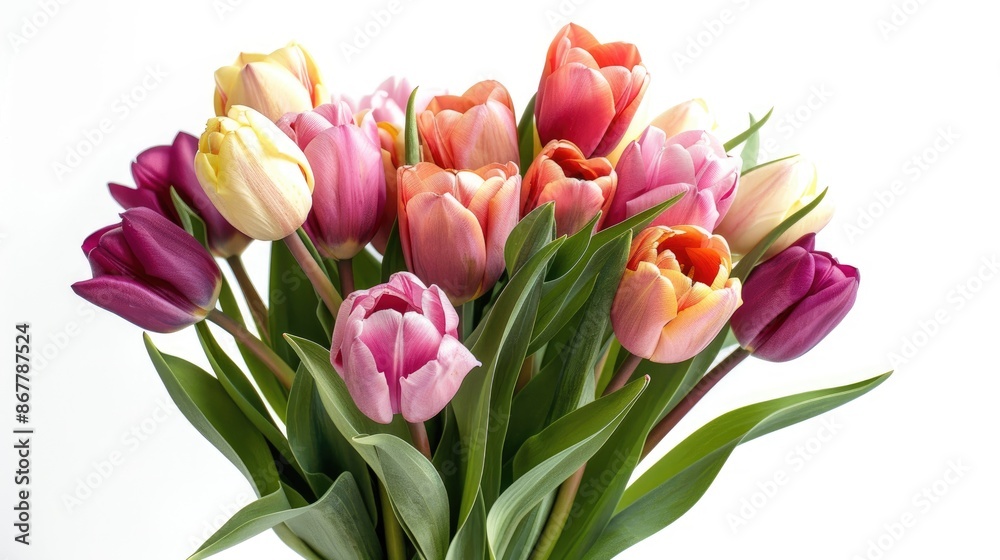 Tulip bouquet isolated on white background Tulip bouquet isolated on white background