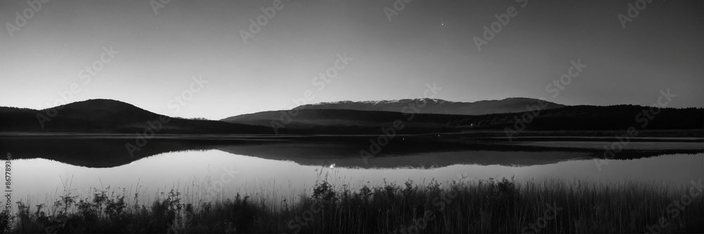 Fototapeta premium Misty morning in the mountains, AI generated