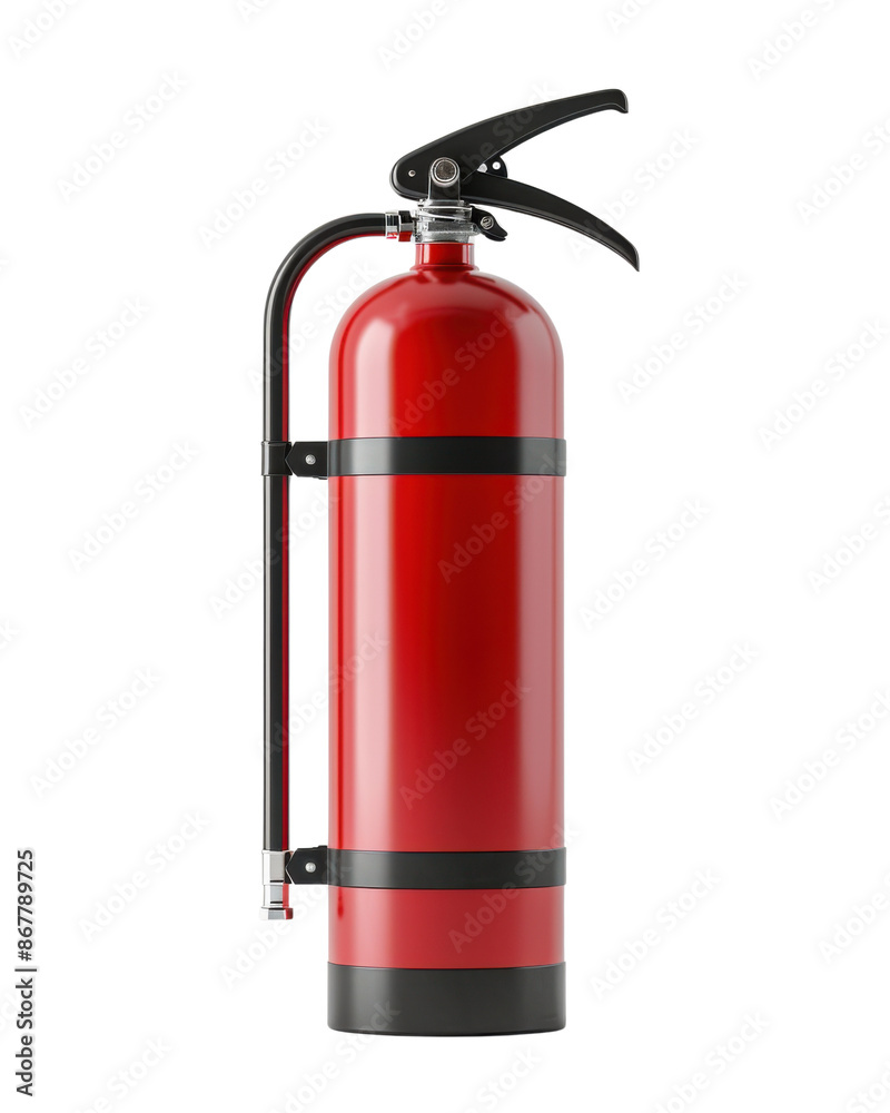 Red fire extinguisher isolated on white background, useful for emergency safety Red fire extinguisher isolated on white background, useful for emergency safety