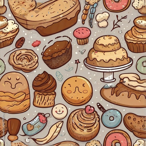 seamless pattern with sweets