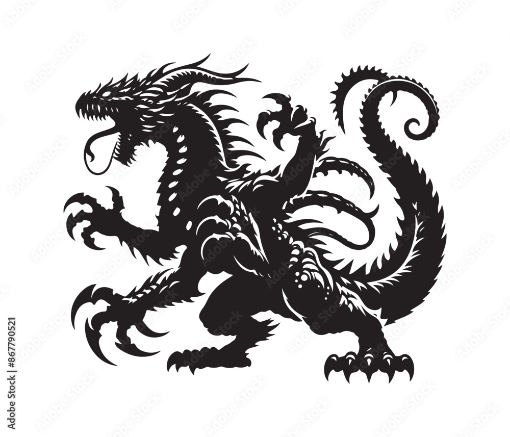 dragon vector art graphic resources silhourtte vector style, white background dragon vector art graphic resources silhourtte vector style, white background