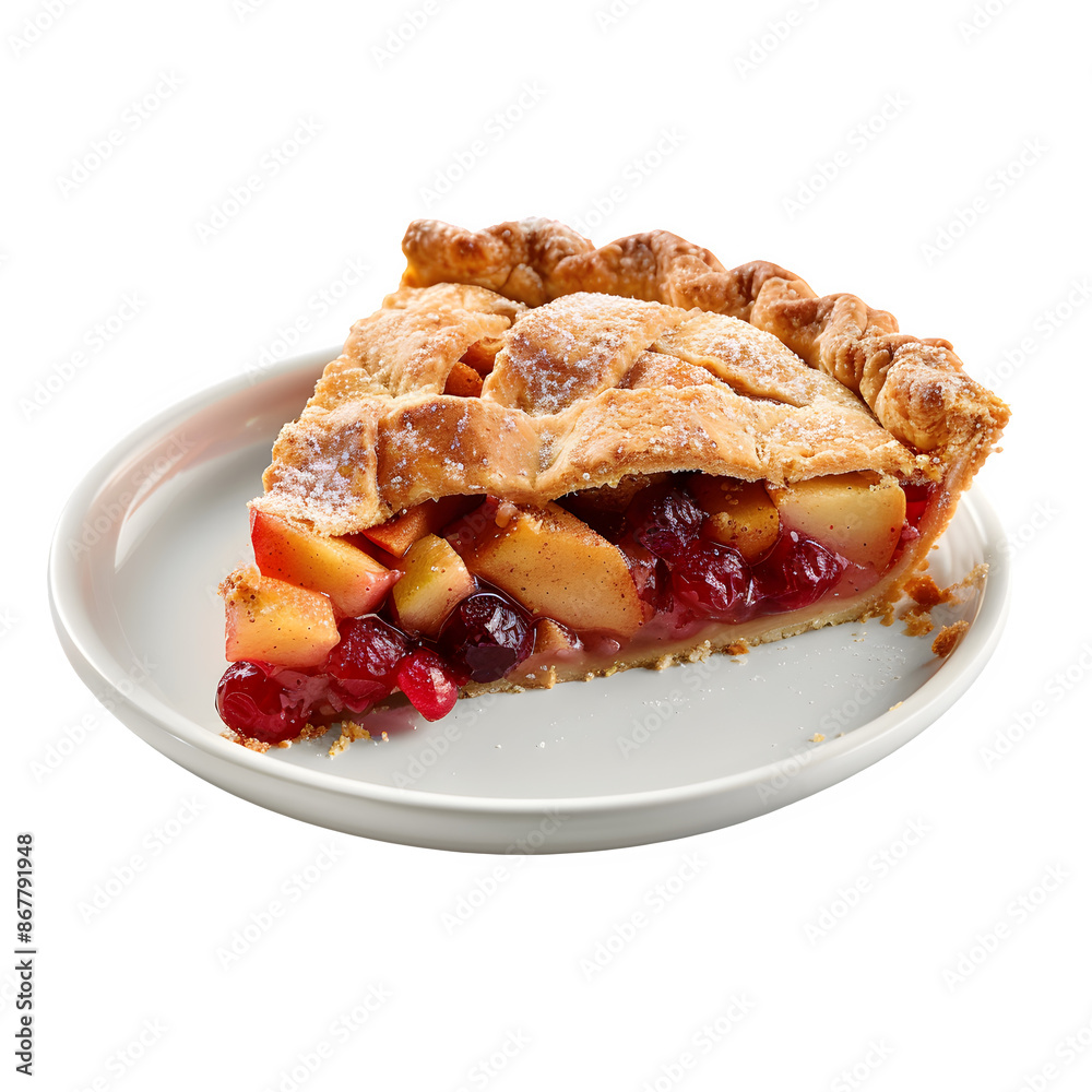 Traditional british apple and berry pie on transparent background Traditional british apple and berry pie on transparent background
