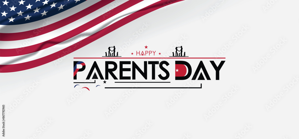 Obraz premium Logo for Parents Day with an American flag