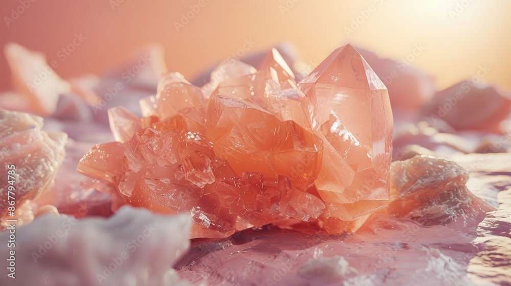 Fototapeta premium Pantone s color pick for this year Himalayan salt rock