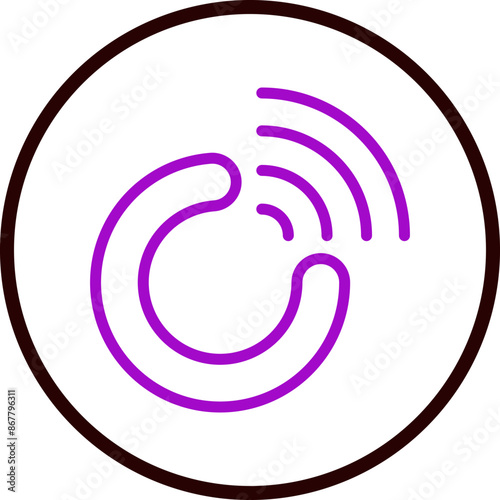 4G Vector Line Purple Circle Black