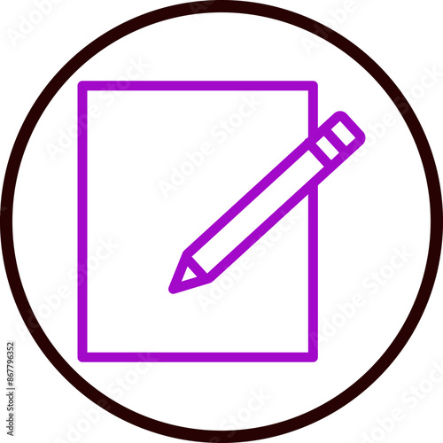 note Vector Line Purple Circle Black