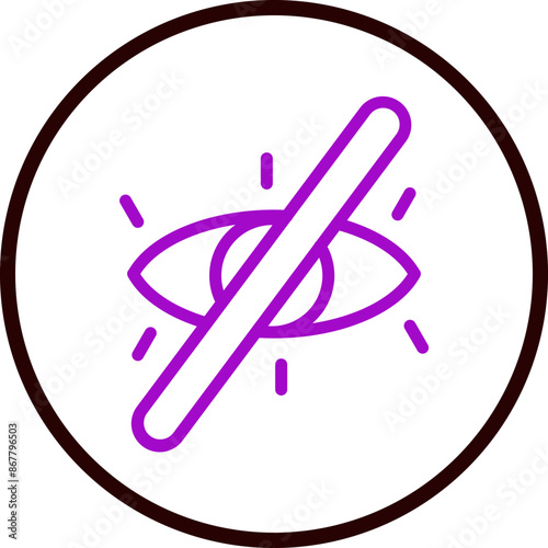 visibility off Vector Line Purple Circle Black