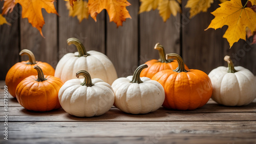 Nature's Bounty: Pumpkins & Leaves Showcase Fall's Beauty 