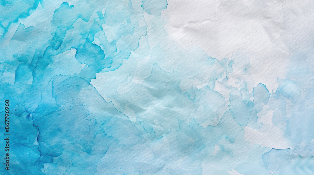 Obraz premium Watercolor paper texture background, real pattern, blue color tone