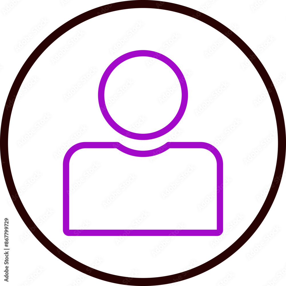user Vector Line Purple Circle Black