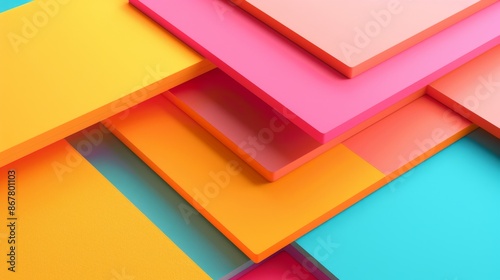 Vibrant Brochure Mockup in Aerial View with Backlight 3D Rendering