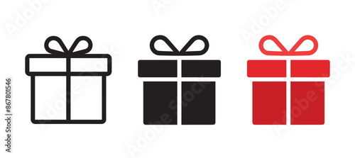 gift box icon set vector
