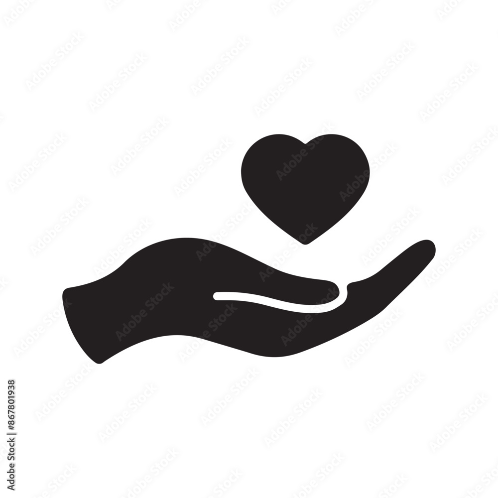 Heart in hand icons vector Heart in hand icons vector