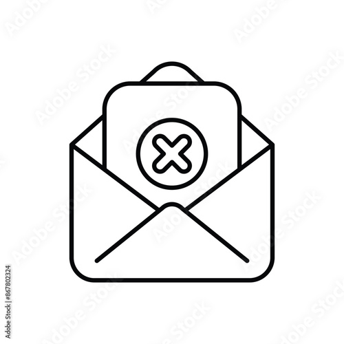 Mail Reject icon design with white background stock illustration