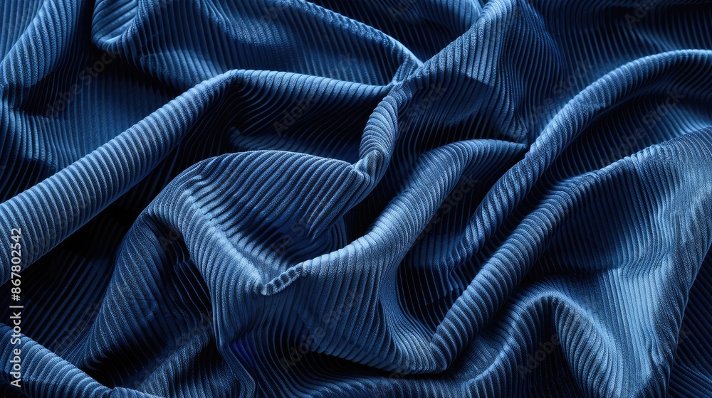 Naklejka premium Background featuring texture of blue corduroy fabric