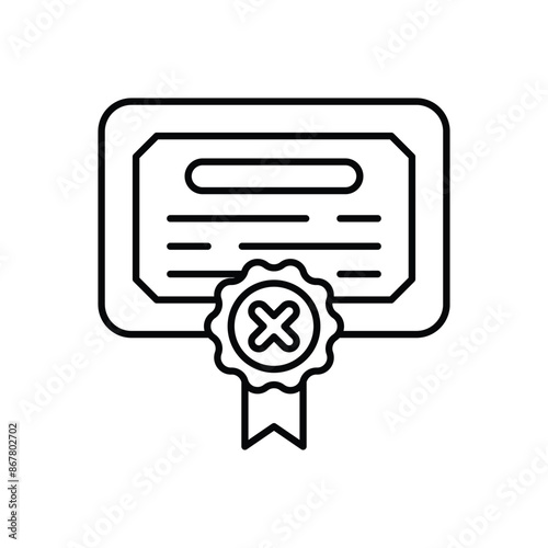 Certificate icon design with white background stock illustration