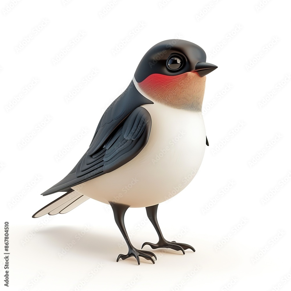 Obraz premium Swallow 3D cartoon isolated whitebackground