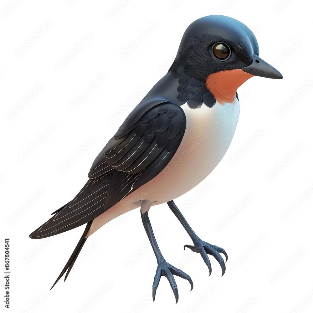 Fototapeta premium Swallow 3D cartoon isolated whitebackground 