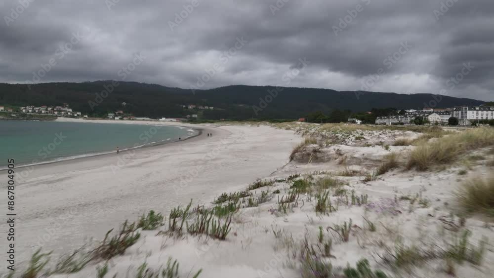 Localidad de Laxe y su puerto pesquero en la ciudad de Coruña