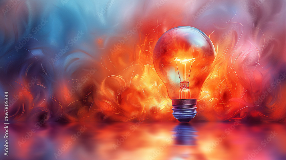 light bulb on a bright colorful background. Idea, symbol light bulb on a bright colorful background. Idea, symbol