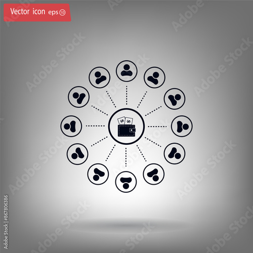 Vector illustration, gray background.
