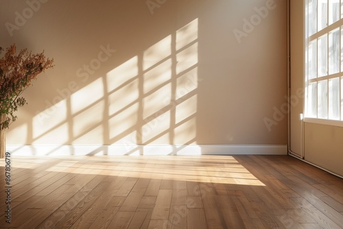 Empty room interior.  Mockup for product placement.  The interior design is minimalistic.  Simple design.  Blank for furniture