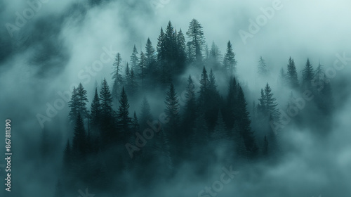 Foggy Morning in the Mountains