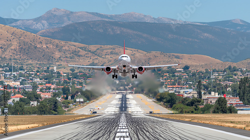 Passenger plane taking off