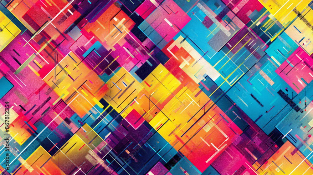 Intersecting square and line modern design creates a vibrant abstract background Intersecting square and line modern design creates a vibrant abstract background