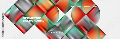 Circle triangle geometric web site page template. Vector Illustration For Wallpaper, Banner, Background, Card, Book Illustration, landing page