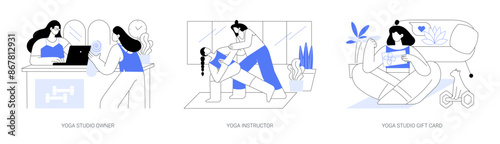 Yoga studio isolated cartoon vector illustrations se
